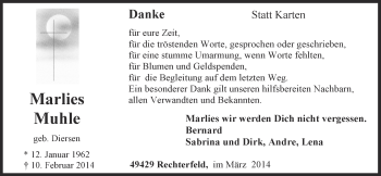 Anzeige von Marlies Muhle von OM-Medien